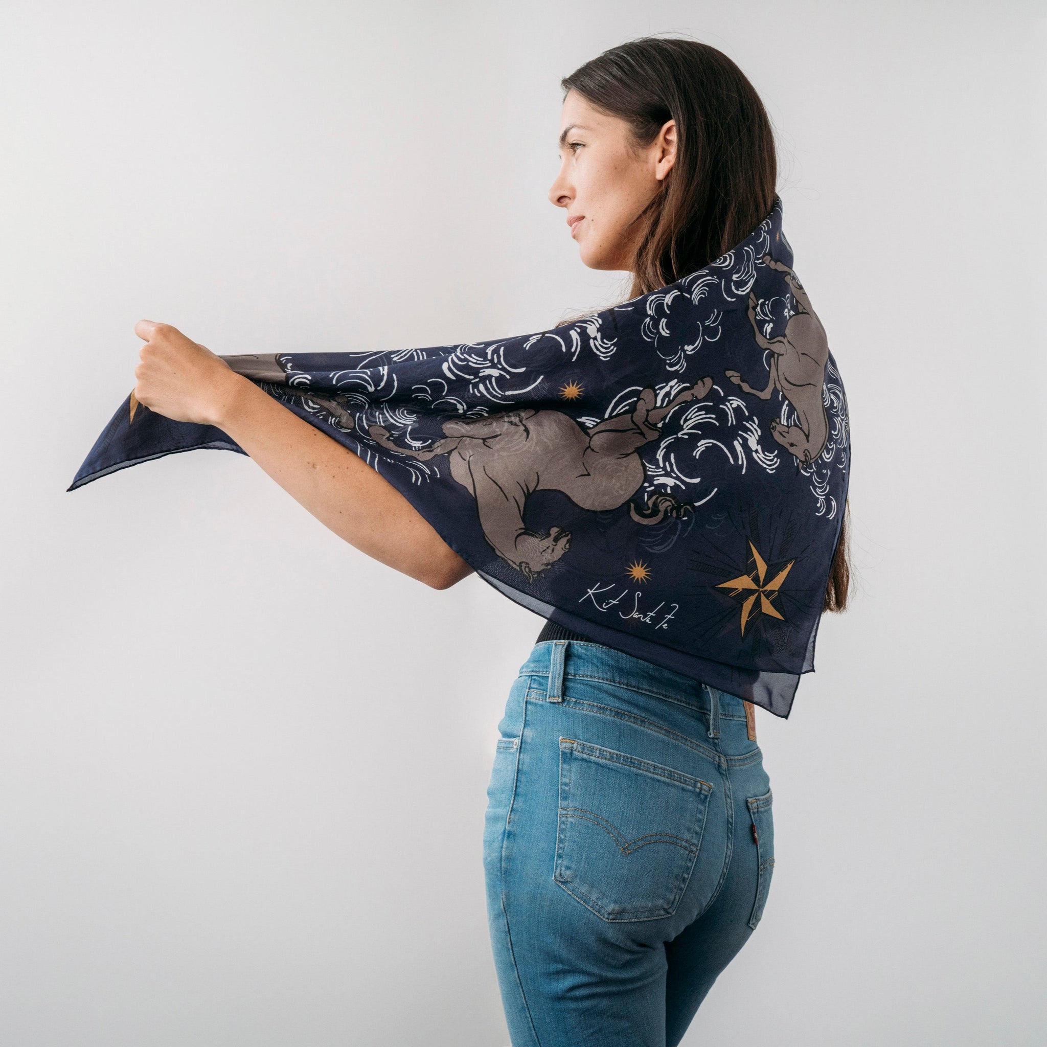sol soonerorlater sparkling scarf ネイビー Midnight Celestial Wild Rag – kitsantafe
